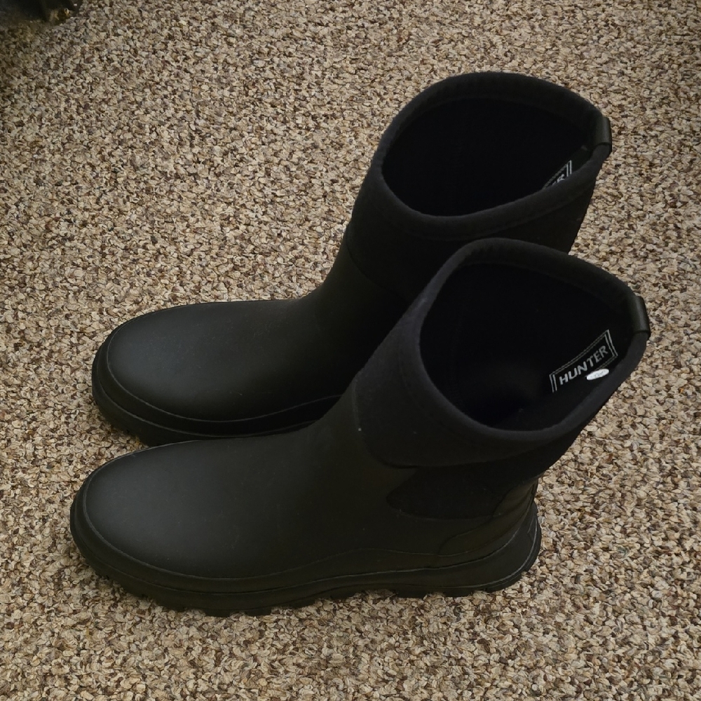 Hunter Black Short Waterproof Rain Boots Womens Size 10